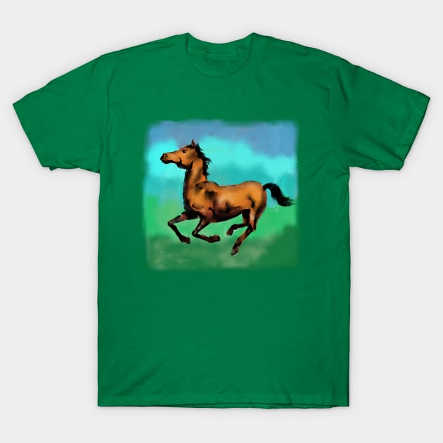 Running Horse T-Shirt by Tapan